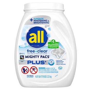 All Free & Clear Plus Laundry Detergent Mighty Pacs