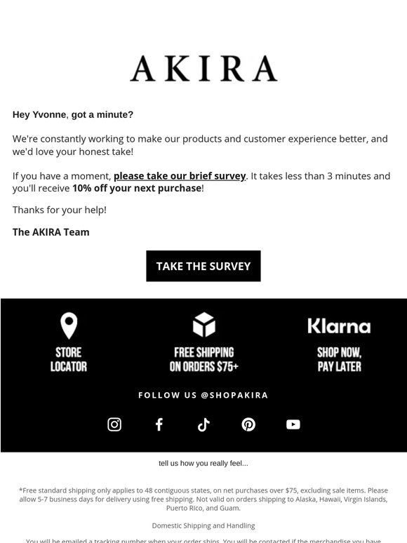 10% OFF for your thoughts?