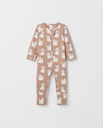Baby organic cotton zip front footless coverall