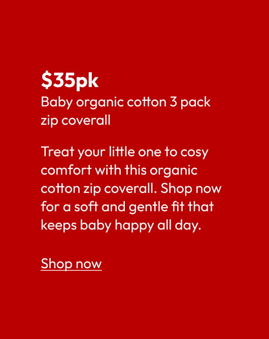Baby organic cotton 3 pack zip coverall