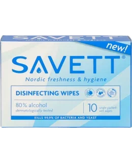 Savett Disinfecting Wipe 10 kpl kosteuspyyhe ihon desinfiointiin