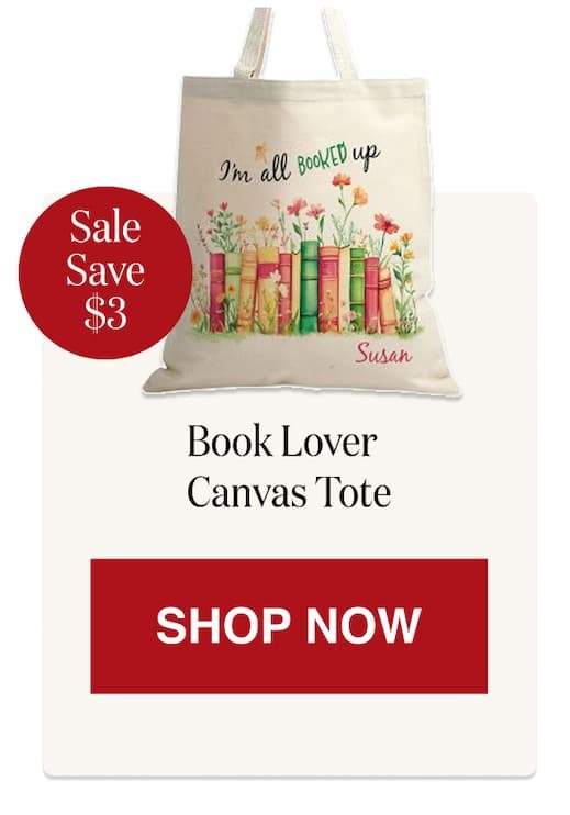 Book Lover Personalized Canvas Tote  [Click here to Shop Now]
