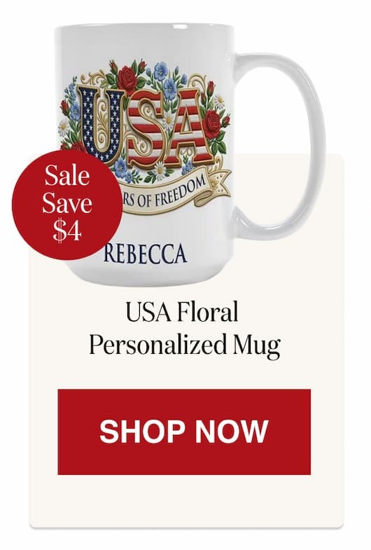 USA Floral Personalized Mug [Click here to Shop Now]