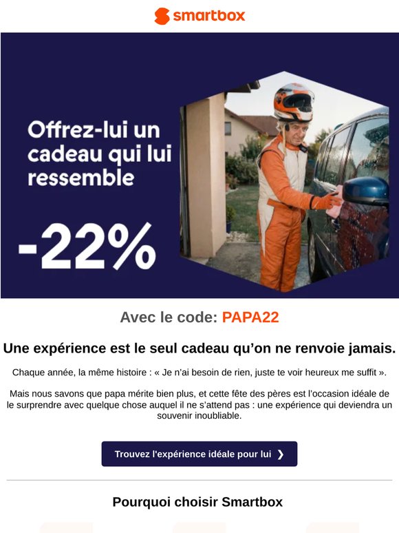 J-7 avant la Fête des Pères : -22% sur des experiences d'exception