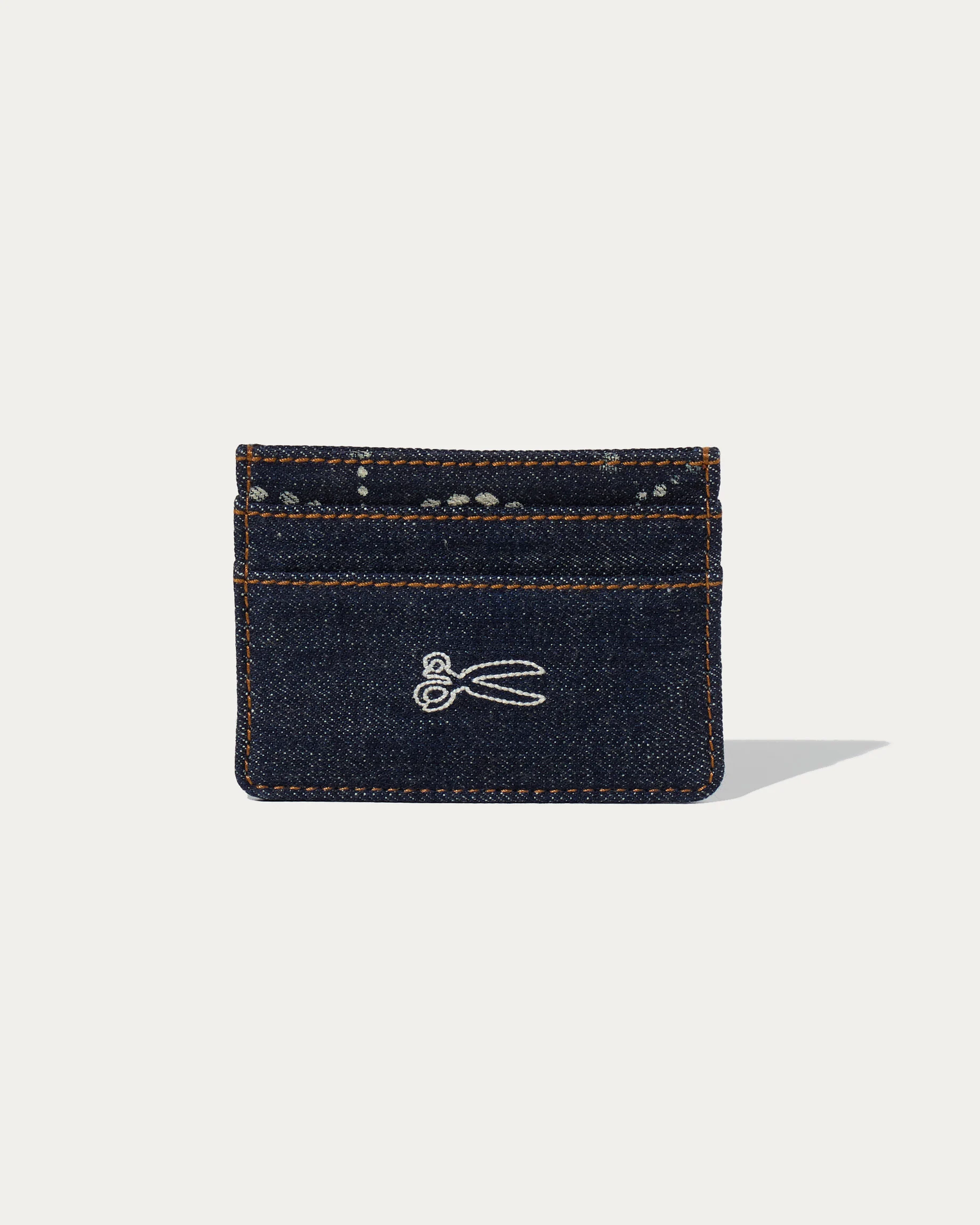 D11 INDIGO DENIM CARD HOLDER DISCHARGE PRINT