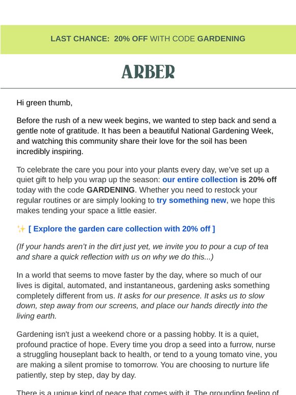 A quiet thank you (and a final gift for your garden)