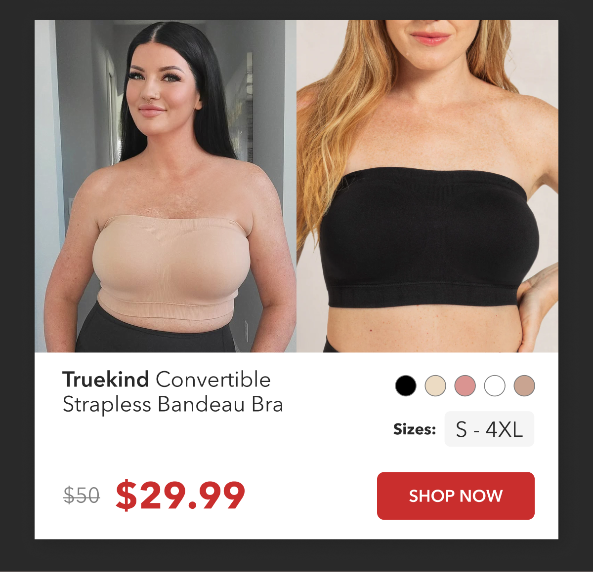 Shop Strapless Bandeau Bra