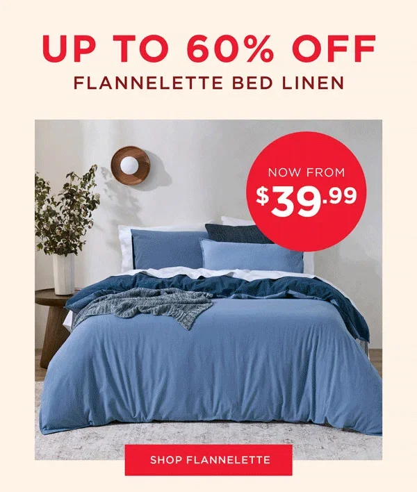 Flannelette Bed Linen From $39.99