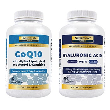 Nature's Lab CoQ10 200 mg or Hyaluronic Acid