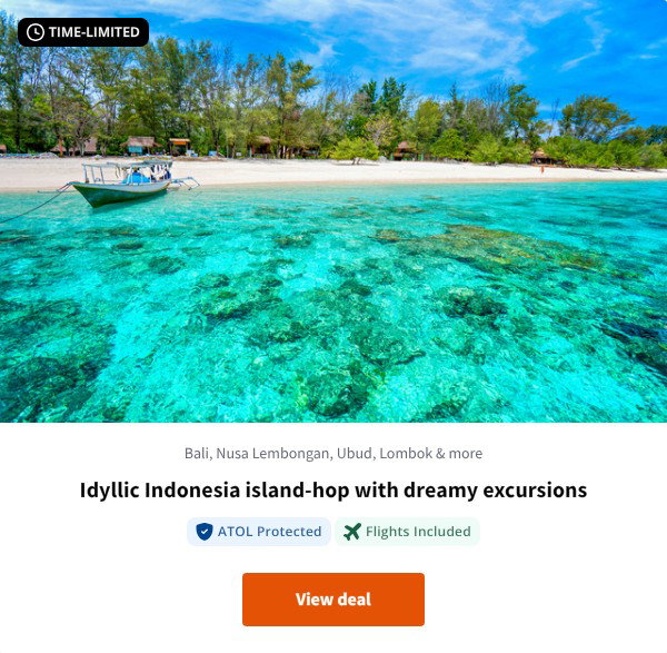 Idyllic Indonesia island-hop with dreamy excursions