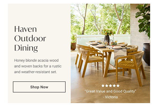 Haven Outdoor Dining | Shop Now >