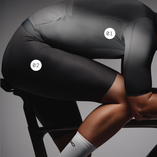 01 M'S RACEDAY S/S JERSEY 02 M'S RACEDAY BIB SHORTS