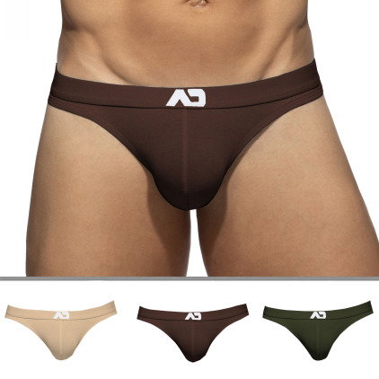 Addicted Lot de 3 Strings AD Essential Beige - Marron - Kaki