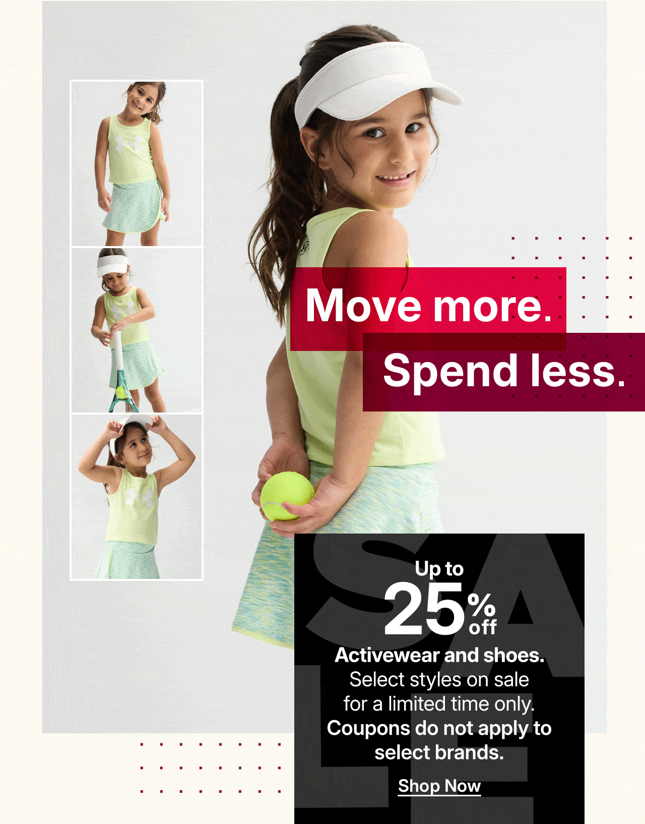 up to 25% off activewear and shoes