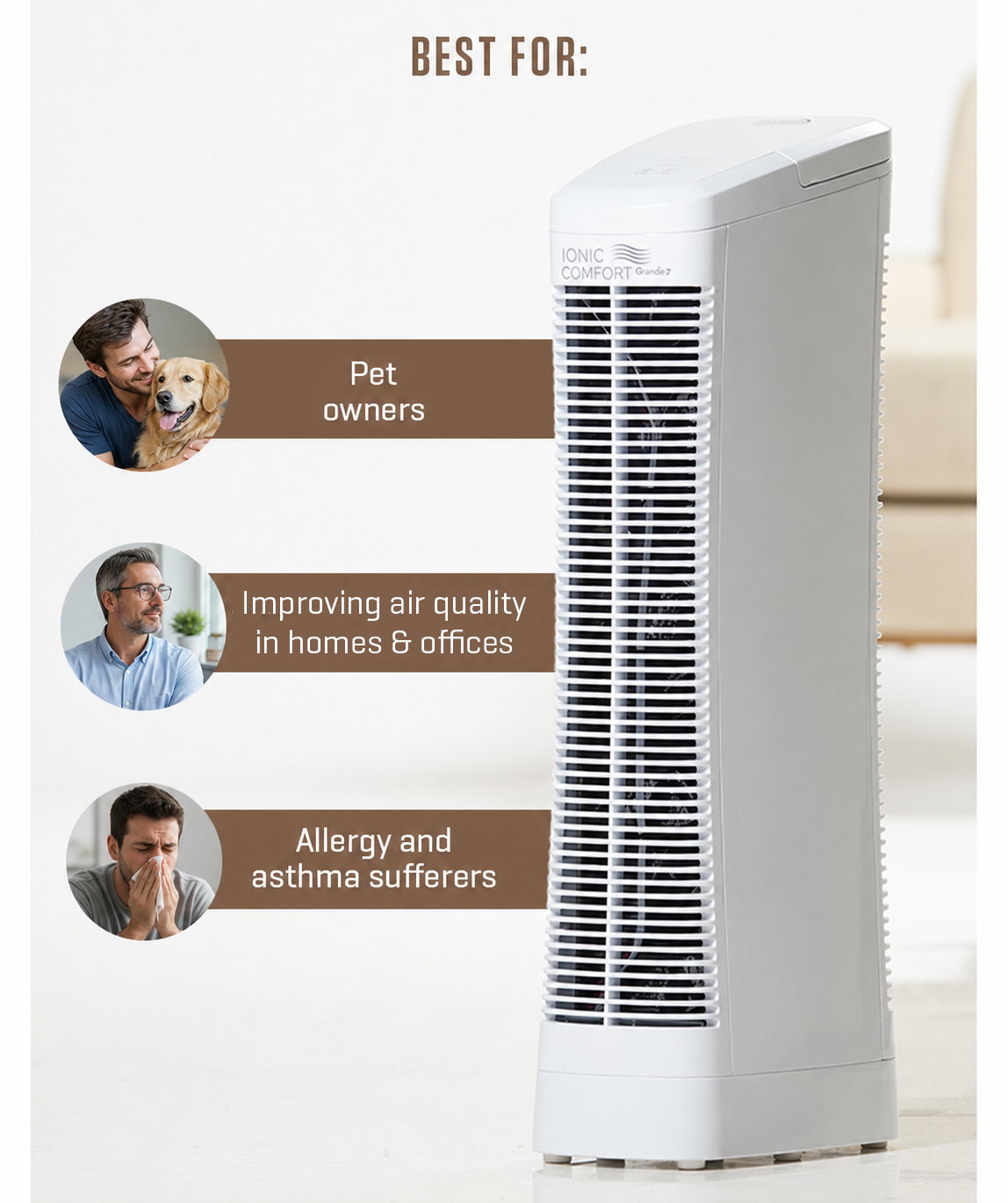 Breathe better with our Ionic Comfort Air Purifier! Get 20% off and treat Dad to fresh air.