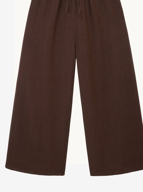 brown linen gauze trousers