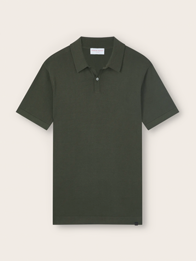 Men's Sea Island Cotton Polo Shirt in Khaki