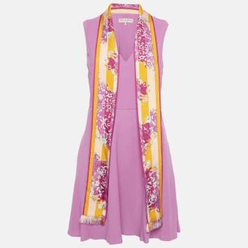 Pink Silk Printed Neck Tie Det