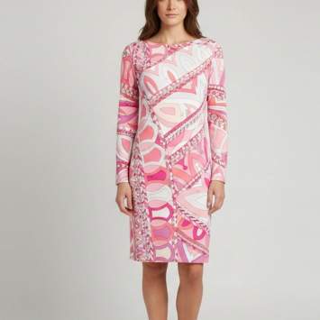 Pink Iride Print Jersey Shift 