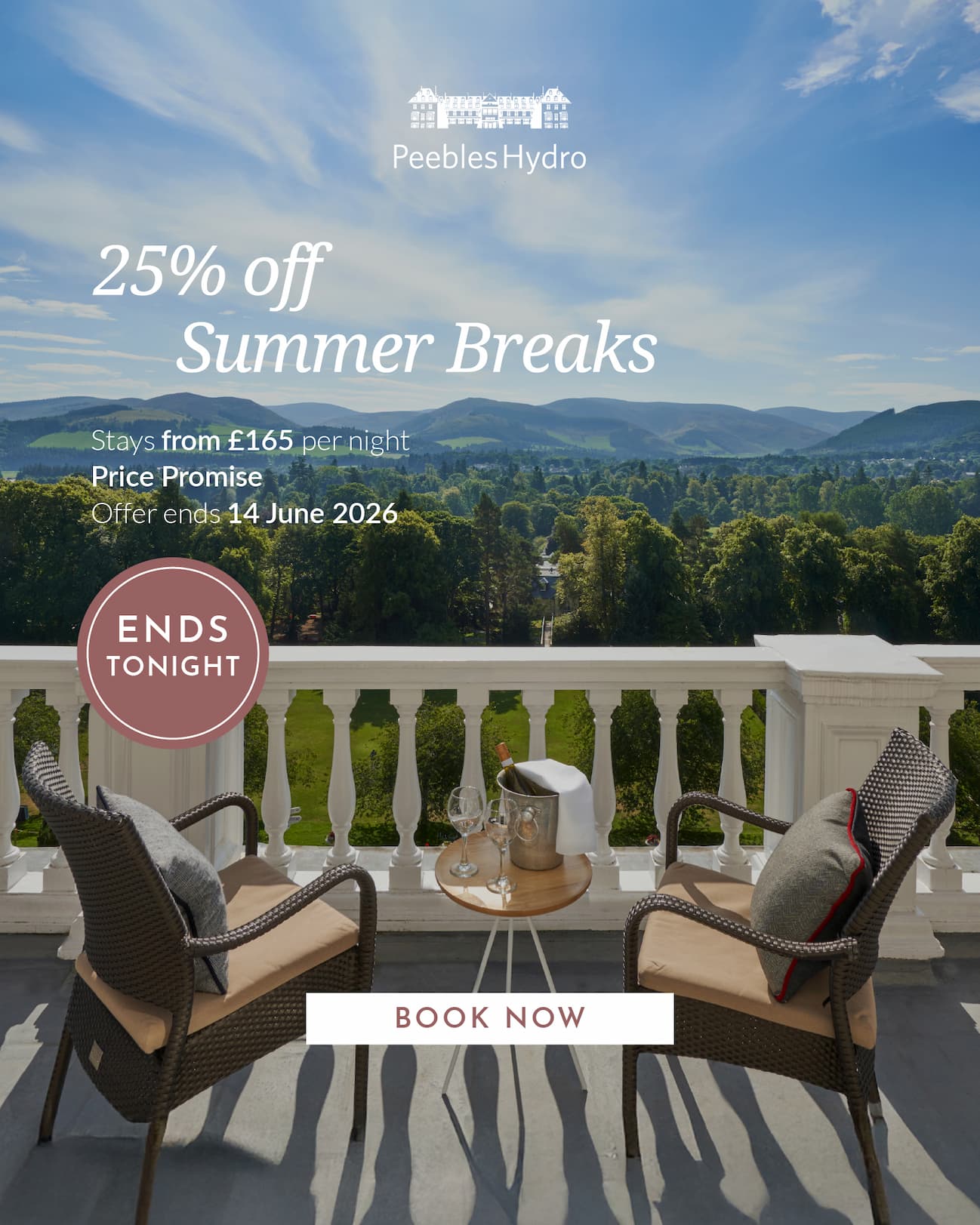 Summer Sale ends tonight, save 25% on stays