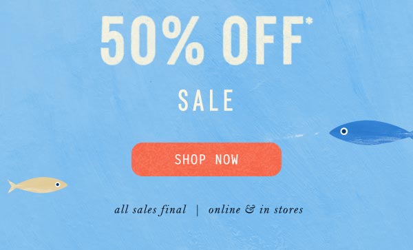 50% off sale, shop now