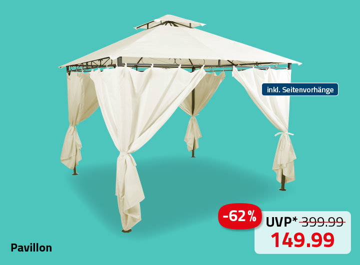 Pavillon - beige-anthrazit - 3x3 Meter