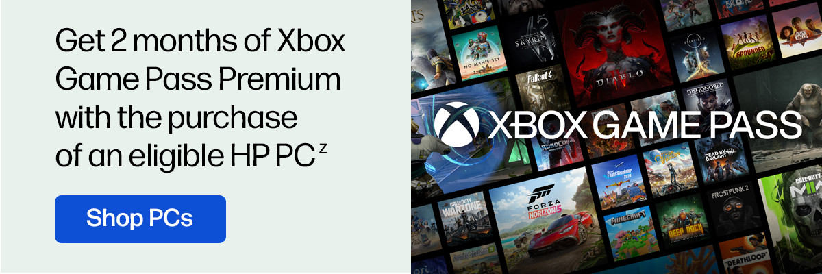 Get 2 months of Xbox Game Pass Premium with the purchase of an eligible HP PC(z) | Shop PCs