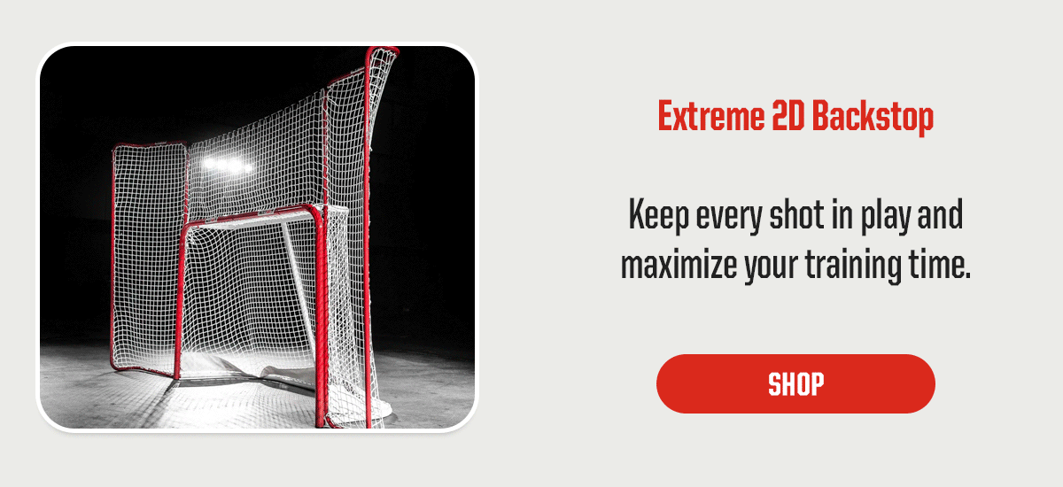 Product Block 5: Extreme 2D Backstop. Keep every shot in play and maximize your training time. CTA: Shop