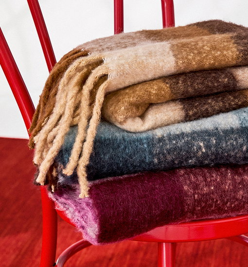 Brushed check scarf