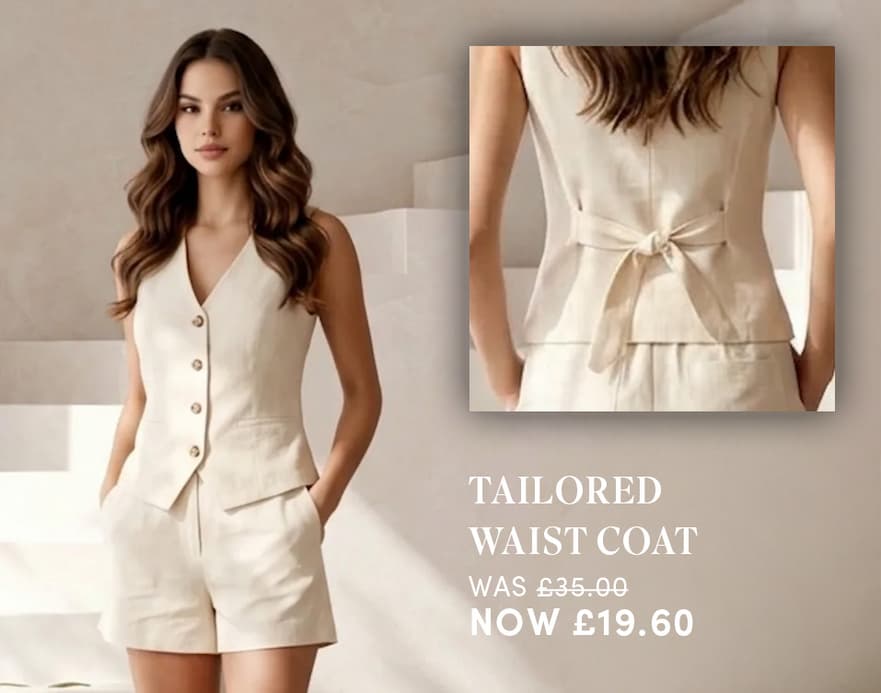 Tailored Waist Coat in Cream