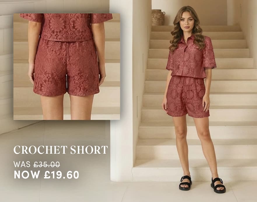Crochet Short Co Ord in Chocolate