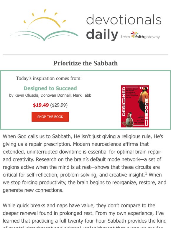 God designed the Sabbath as a full reset button