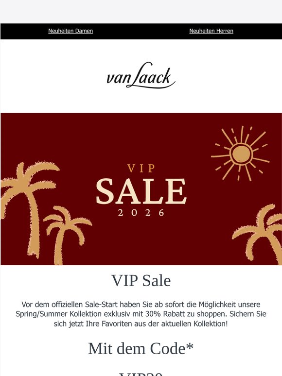 VIP SALE | Jetzt exklusiv mit 30% Rabatt shoppen!