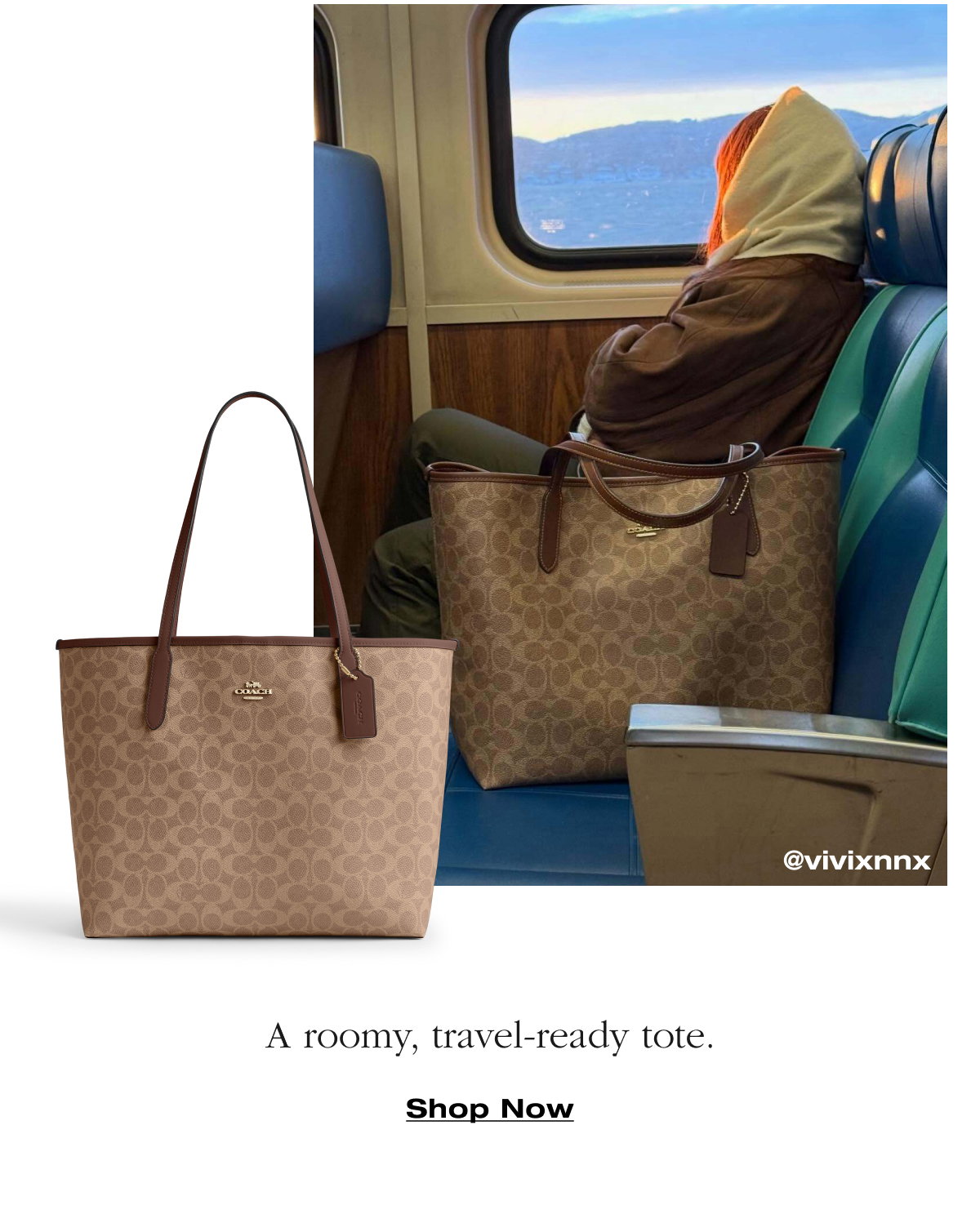 A roomy, travel-ready tote. Shop Now
