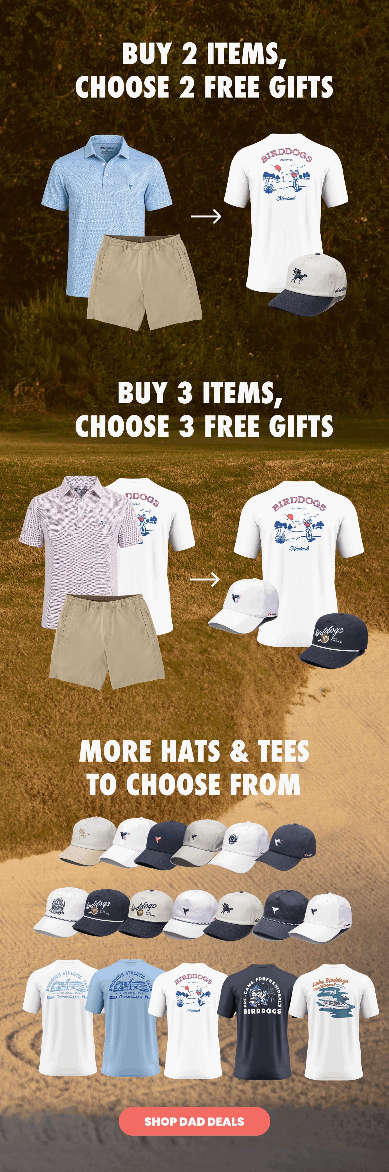 Get 2 Free Hats or Tees