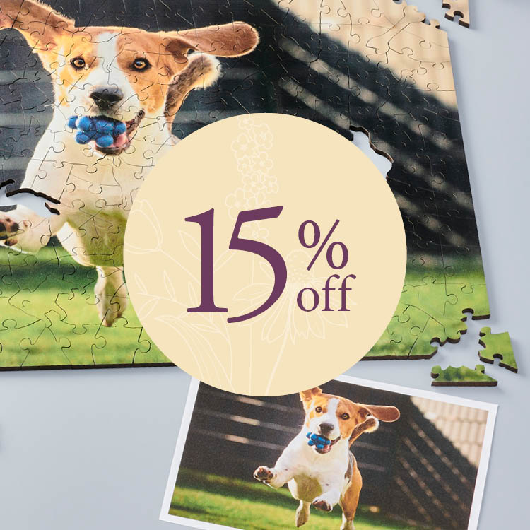 15% off personalised puzzles