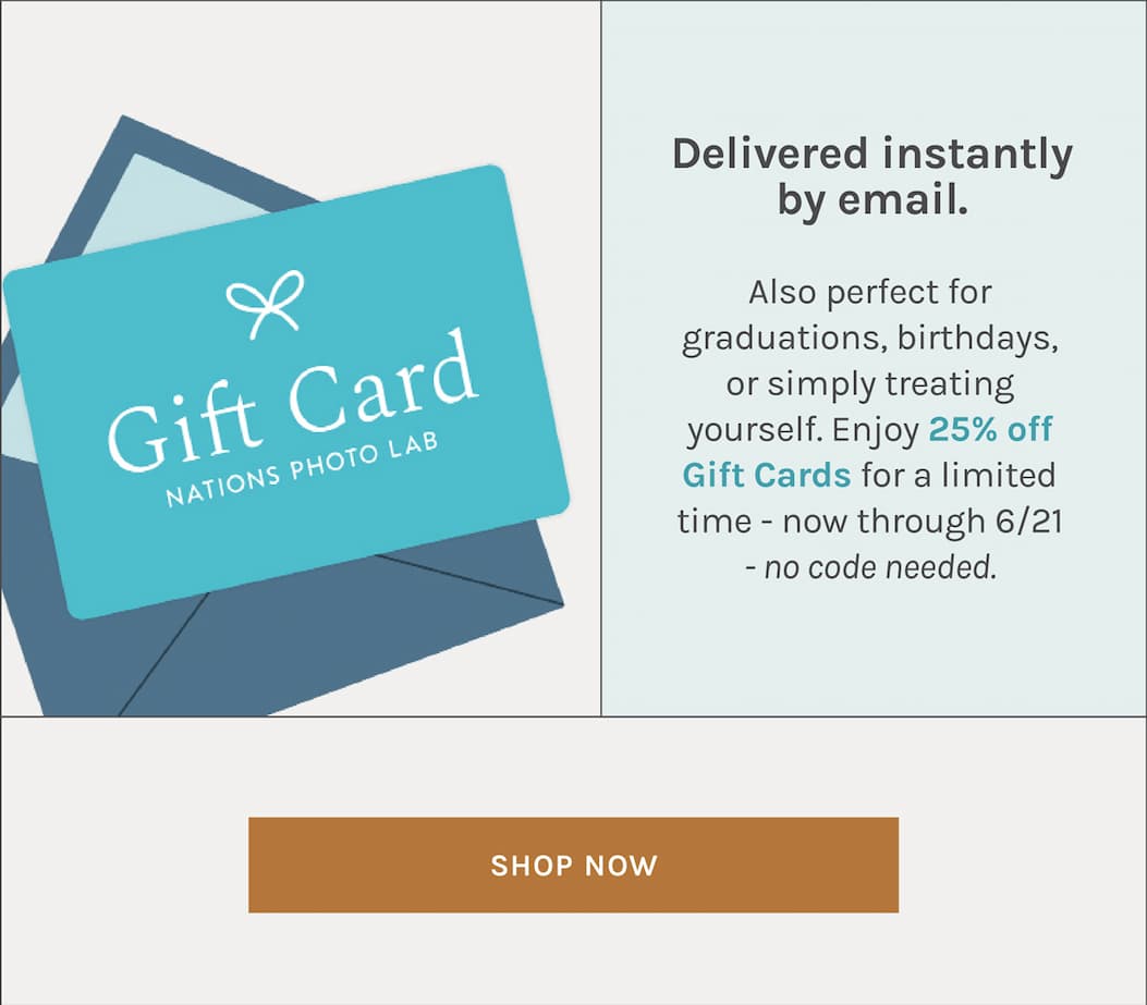 Delivered instantly by email.  Also perfect for graduations, birthdays, or simply treating yourself. Enjoy 25% off Gift Cards for a limited time - now through 6/21 - no code needed.
