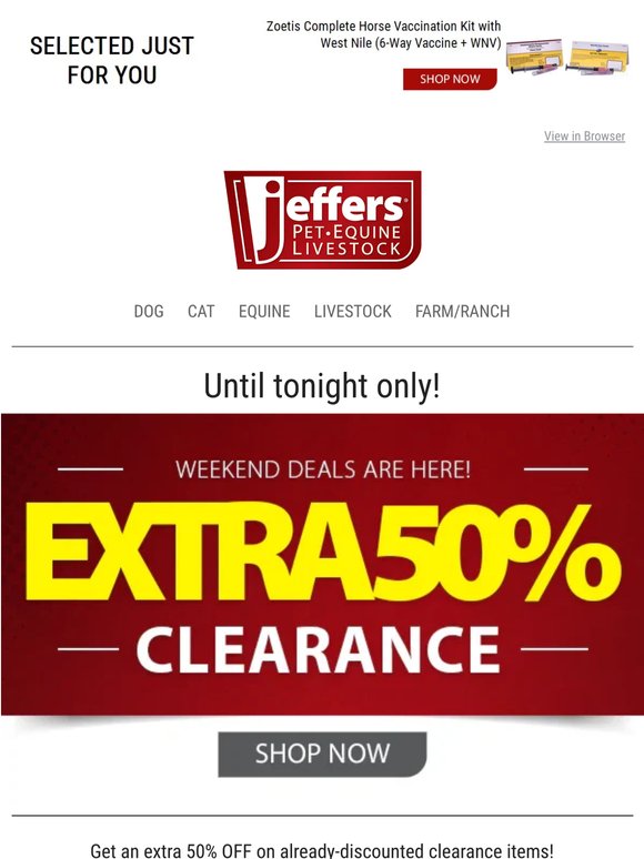 Last Day to Save Extra 50% OFF on Clearance Items