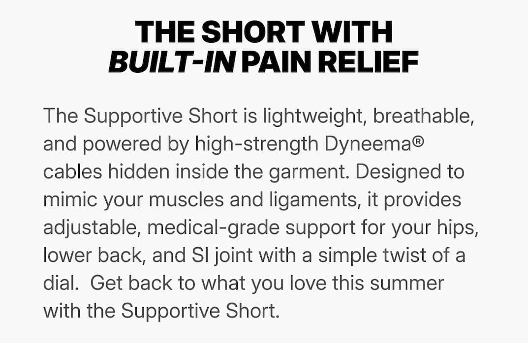 headline: The short with buit in pain relief
