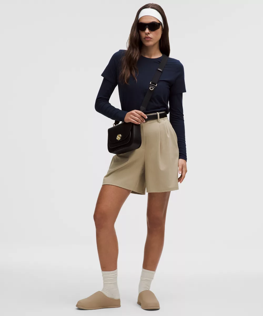 Daydrift Pleated High-Rise Short 7"