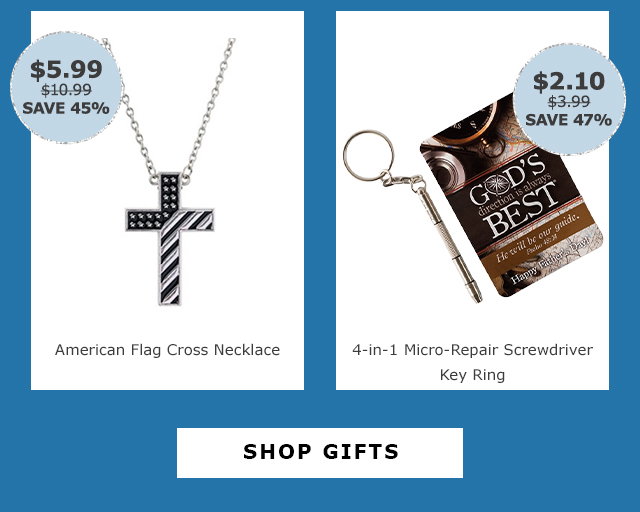 American Flag Cross Necklace | Screwdriver Key Ring
