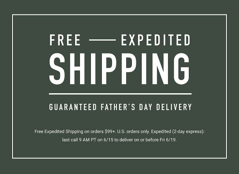 Free Expedited Shipping Upgrade on Orders $99+