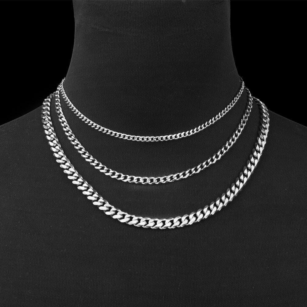 Image of Classic Cuban Link Stainless Steel Chain Necklace