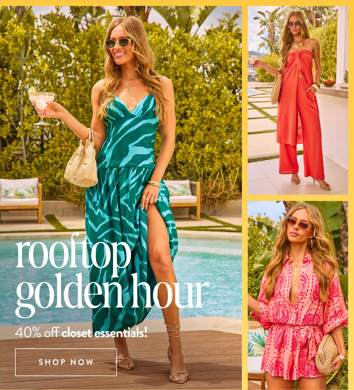 Rooftop Golden Hour. Shop Closet Essentials