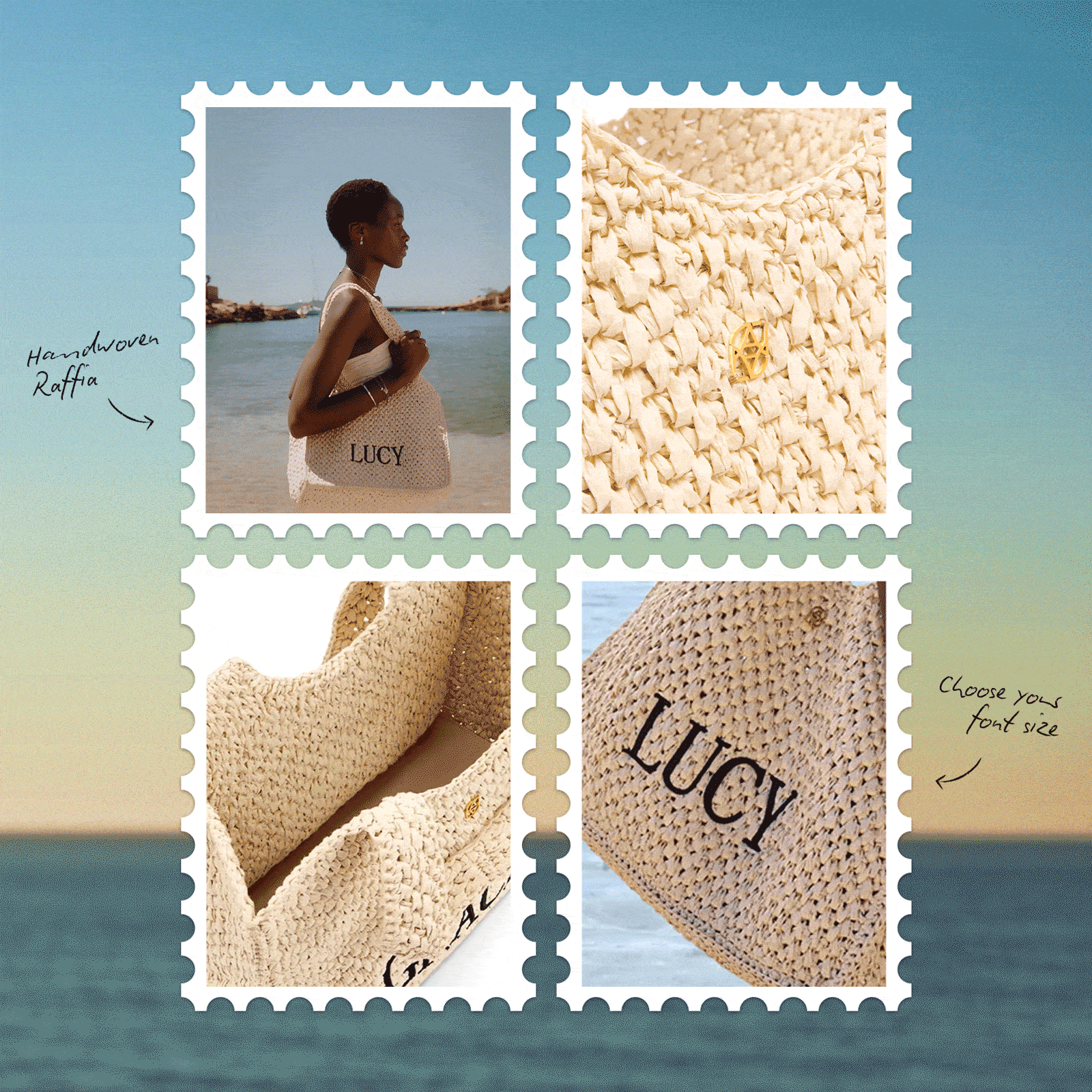 Personalised Raffia Bag
