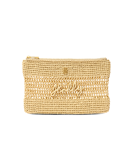 Personalised Raffia Pouch (Natural)