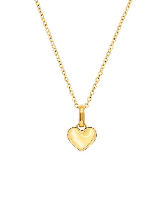 Butter Yellow Quartz Heart Necklace (Gold)