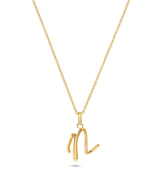 Written in The Sand Initial Necklace (Gold)