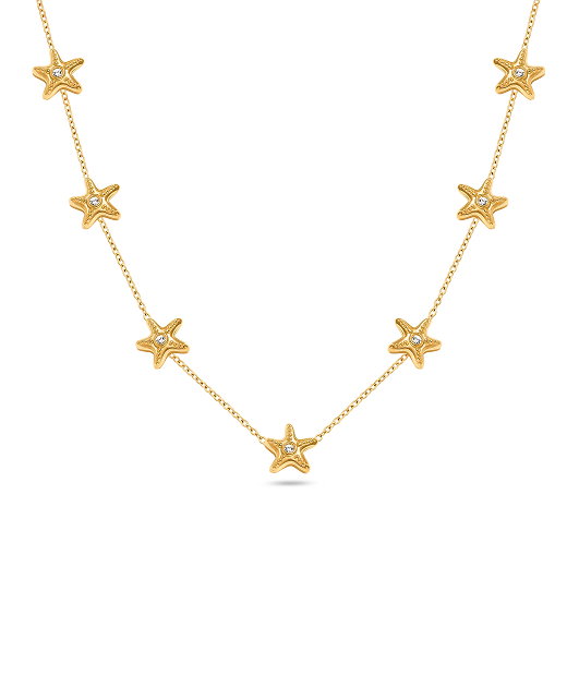 Multi Starfish Necklace (Gold)