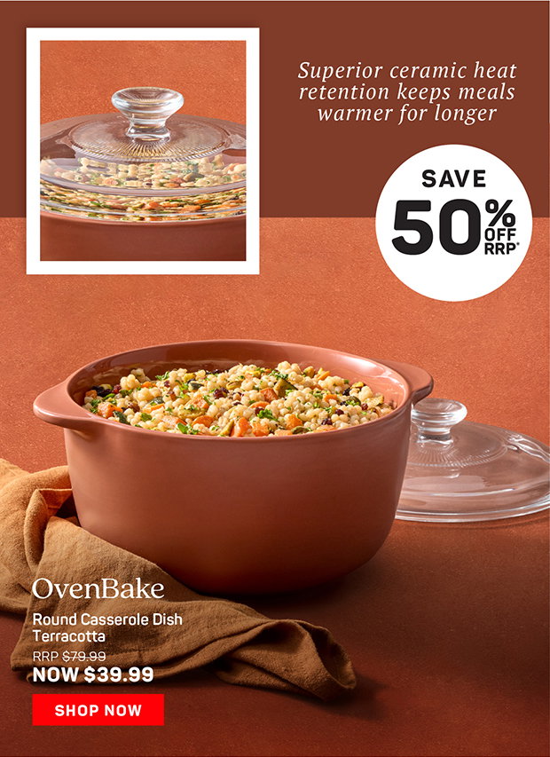 OvenBake Round Casserole Dish Terracotta